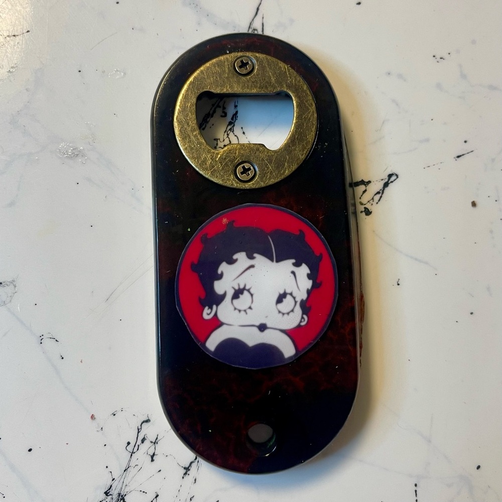 Betty Boop Inspired Vintage Bottle Opener | Retro Cartoon Resin Collectible